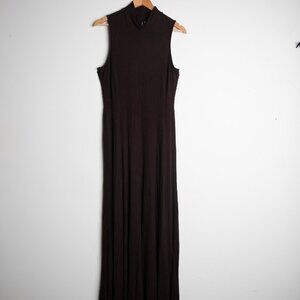 long maxi brown dress, anthropolige
